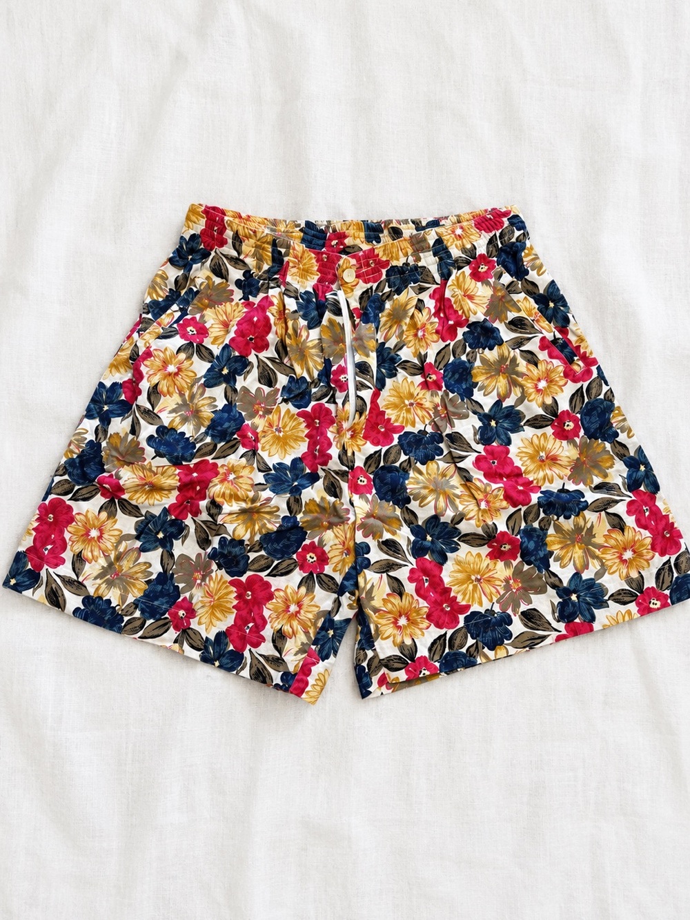 Dockers Floral Print Women’s Shorts in Red, Navy, and Gold